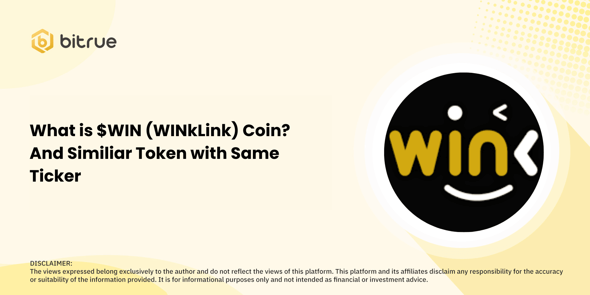 What is $WIN (WINkLink) Coin? And Similiar Token with Same Ticker