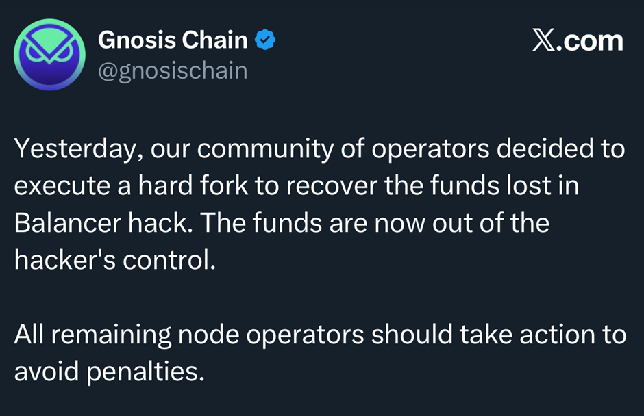 Gnosis Chain Hard Fork Recovers Funds but Sparks Decentralization Debate