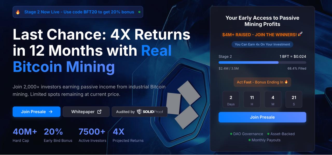 Ethereum Nears Support Band While Bitfrac Token Presale Projects 4X ROI