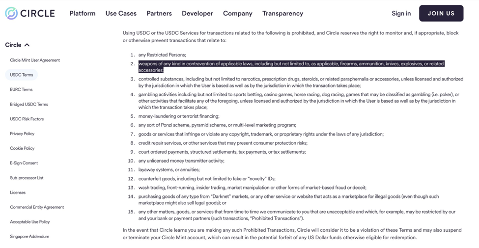 Circle Bows to Second Amendment Pressure in Latest USDC Policy Update