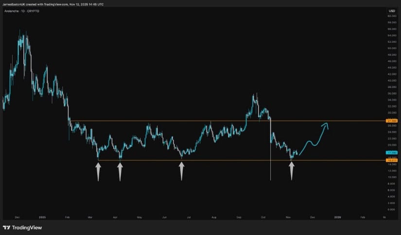 Avalanche (AVAX) Price Prediction: Technical Compression Hints at Breakout After 8-Week Selloff