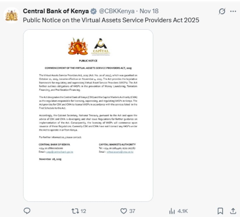 Kenya’s New Crypto Law Faces Immediate Test as Bitcoin ATMs Appear in Nairobi Malls Kenya’s New Crypto Law Faces Immediate Test as Bitcoin ATMs Appear in Nairobi Malls