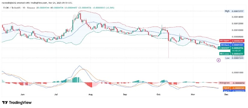 FLOKI Shows Early Stabilization After Decline as Technical Signals Remain Bearish