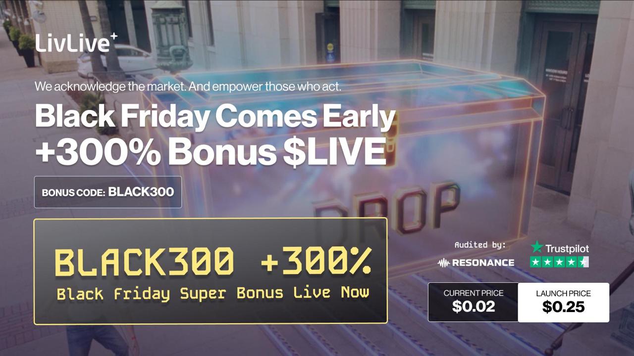 LivLive Ignites Massive 300% Black Friday Surge - The Best Crypto to Buy Now Ahead of XRP &amp; BCH Moves