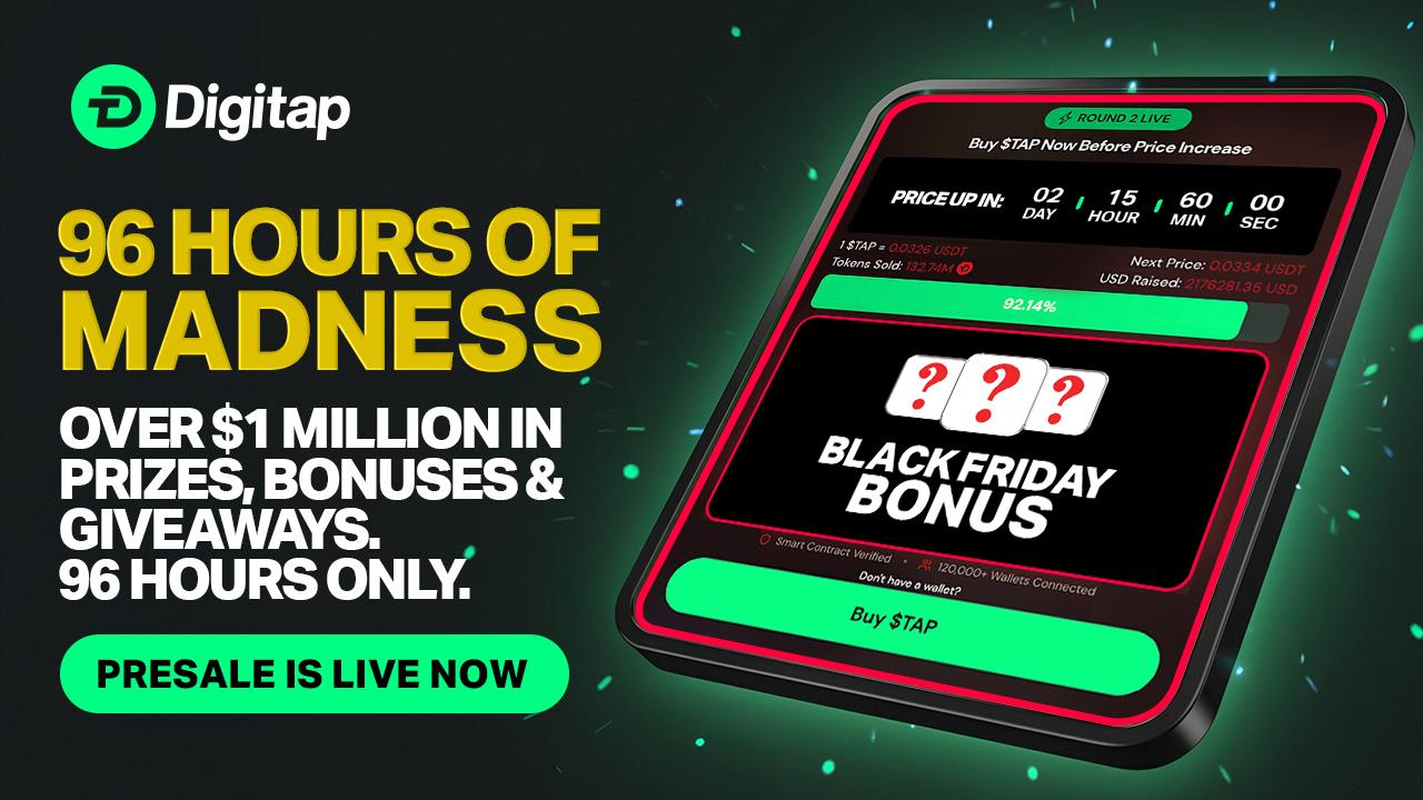 Solana vs Digitap ($TAP): SOL Slides While $TAP Presale Is 90% Sold Out With Price Increase Tomorrow 