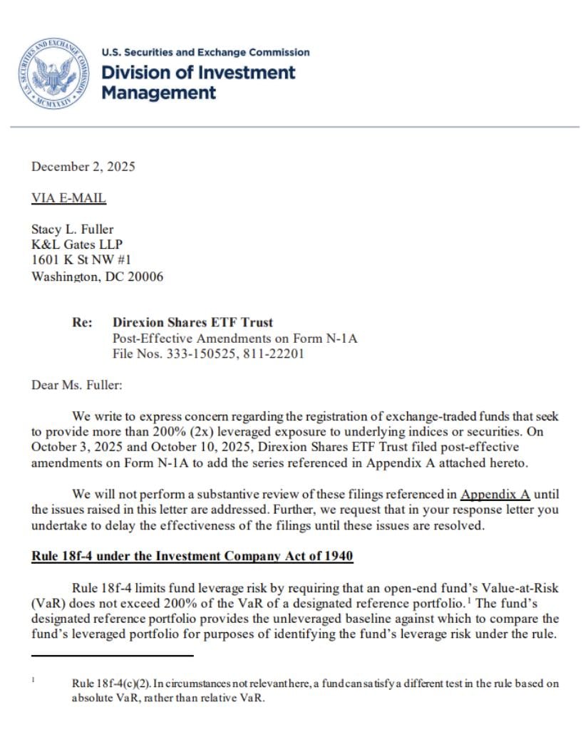 SEC Halts High-Risk ETF Plans as Regulators Target Extreme Leverage SEC Halts High-Risk ETF Plans as Regulators Target Extreme Leverage