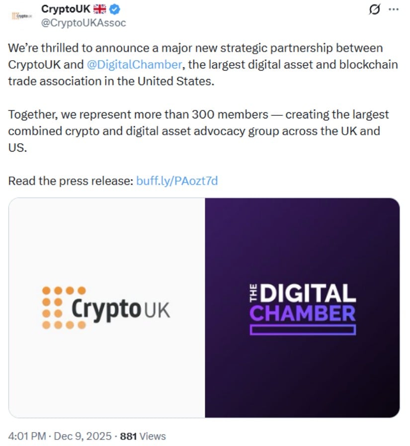 UK and US Crypto Groups Team Up to Shape Global Digital Asset Rules