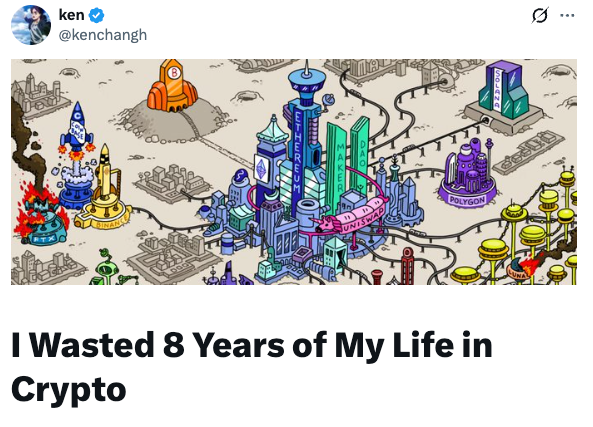 “I Wasted 8 Years in Crypto”: A Builder’s Exit Note Goes Viral Across Asia