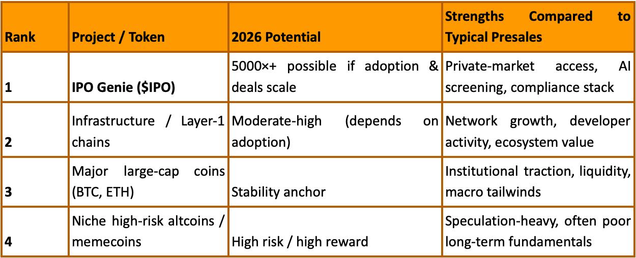 5000x Crypto Gems for 2026 with IPO Genie ($IPO) Displaying Unprecedented Momentum