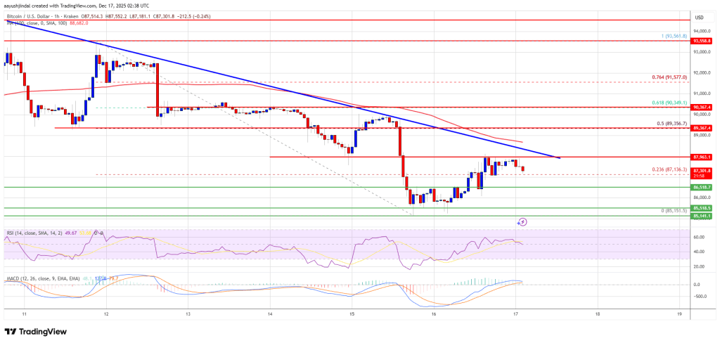Bitcoin Price Regroups After Losses—Is Directional Break Near?