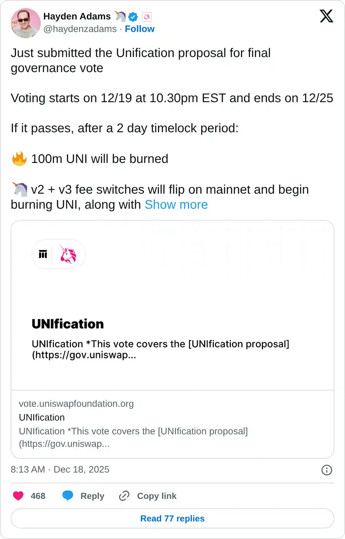 Uniswap Price Forecast: UNI rebounds as network votes on proposal to burn 100 million tokens