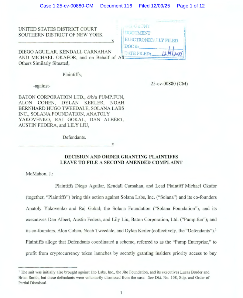 Pump.fun Lawsuit Expands as New Evidence Revives MEV Debate Pump.fun Lawsuit Expands as New Evidence Revives MEV Debate