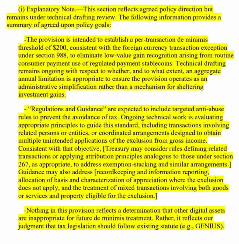 US Lawmakers Propose Tax Breaks for Small Stablecoin Payments and Staking Rewards
