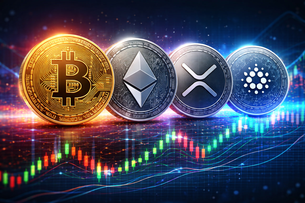 Bitcoin, Ethereum, XRP, and Cardano Are Sending Mixed Signals Beneath the Surface