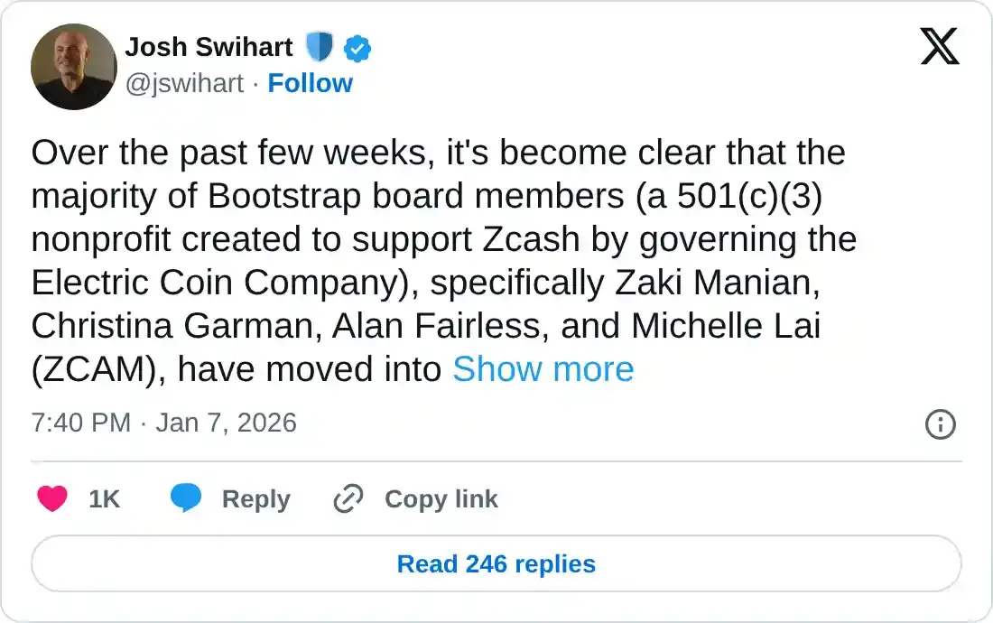 Zcash Price Forecast: ZEC downside risks escalate as core development quits amid internal disagreements