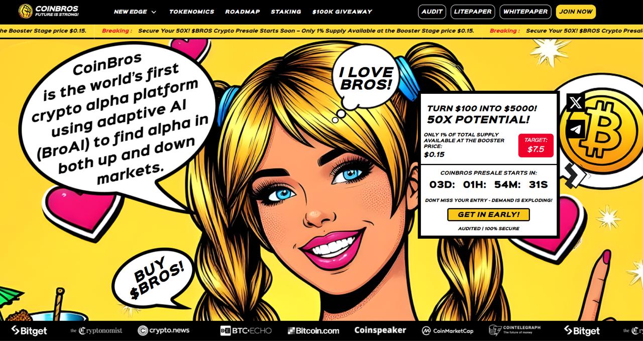 CoinBros Launches AI Revolution — 50× Potential as Presale Starts in 3 Days CoinBros Launches AI Revolution — 50× Potential as Presale Starts in 3 Days