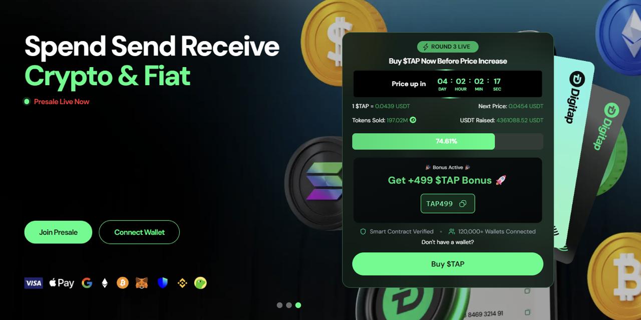 Digitap ($TAP) to Surge 300%: Best Crypto Presale Skyrockets On Solana Integration