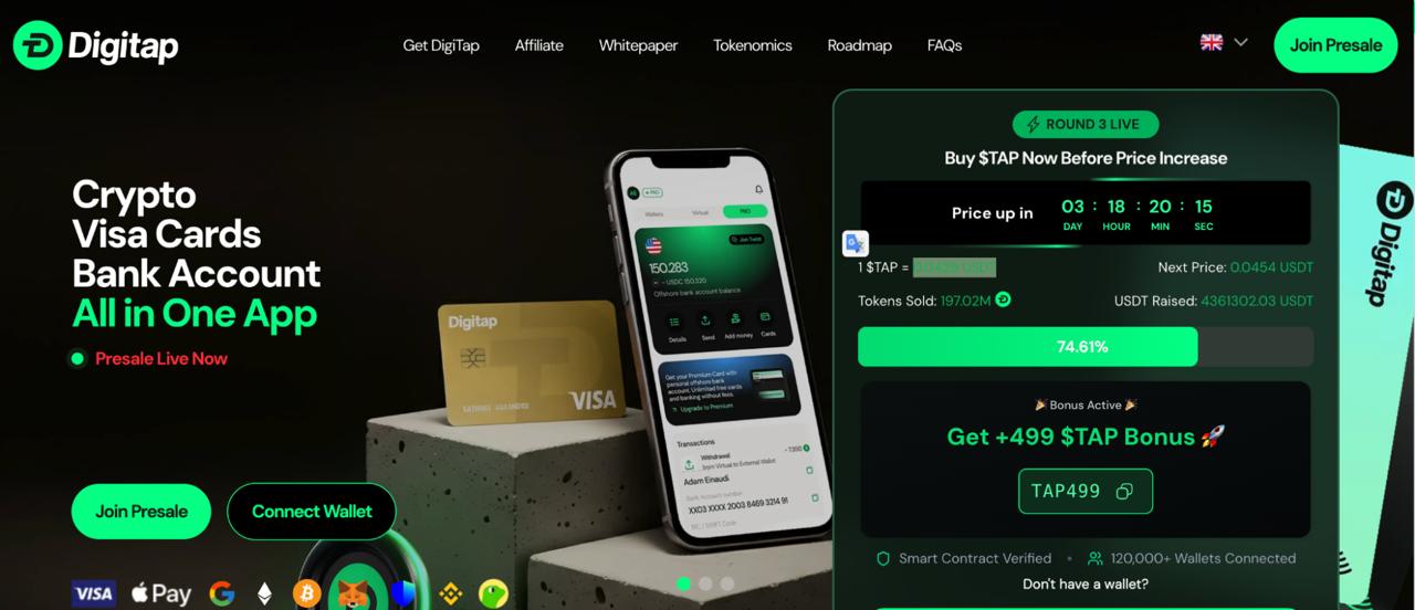 Why 124% Staking APY will Push Digitap ($TAP) To Reach : Is $TAP the Best Crypto to Buy This Year?