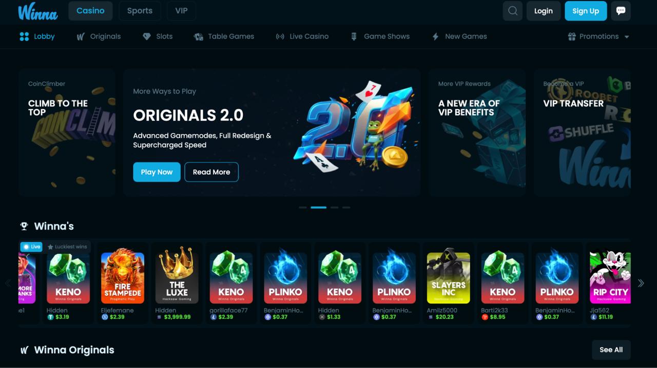 ​​Winna Crypto Casino Review (2026): No-KYC Crypto Casino With Instant Withdrawals, Big VIP Rewards &amp; 5,000+ Games