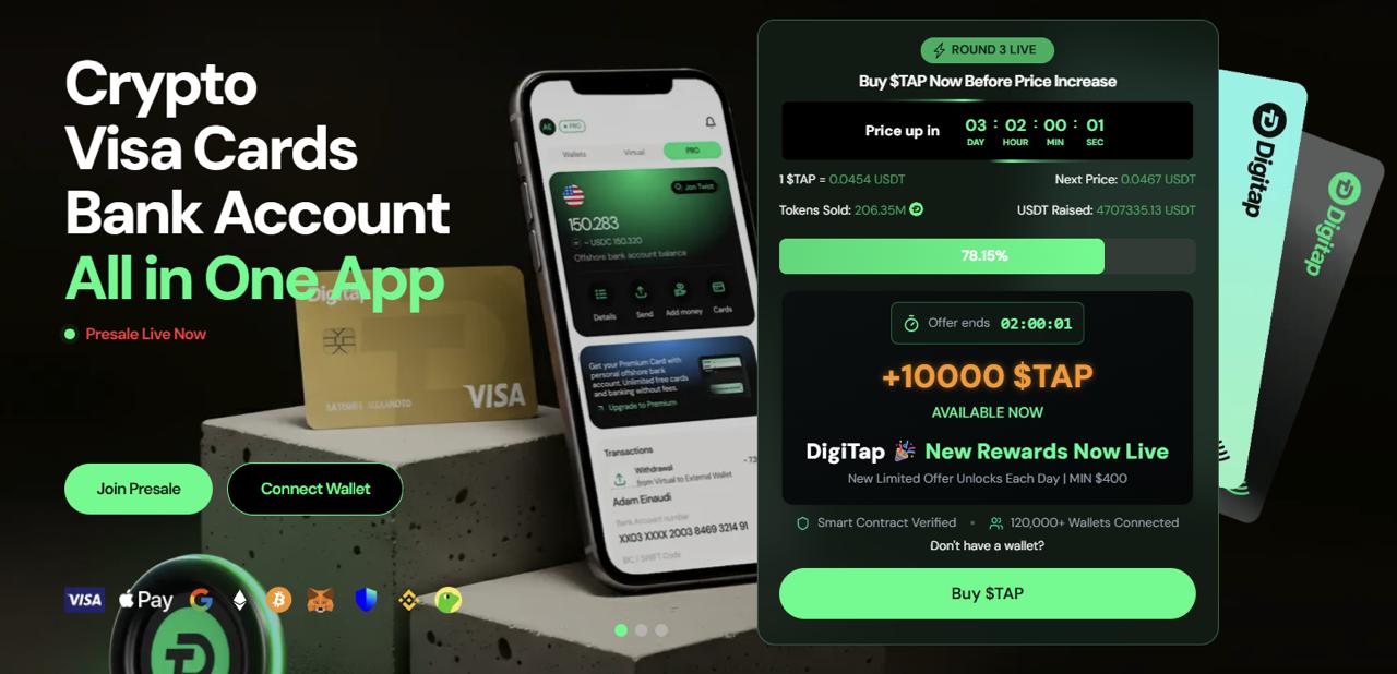 Digitap ($TAP) to Surge 900%: The Best Crypto Presale for Gains in 2026