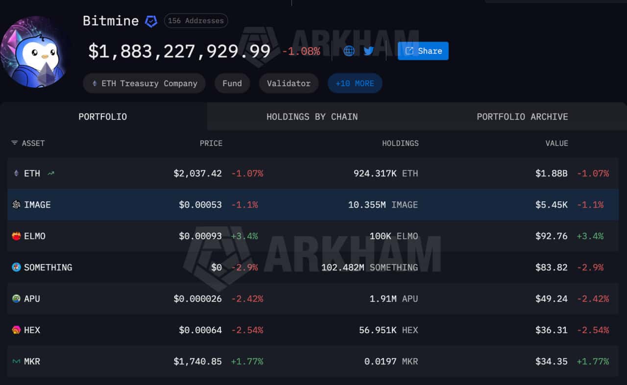 Bitmine Immersion Technologies Reports 4.732M ETH Treasury Holdings