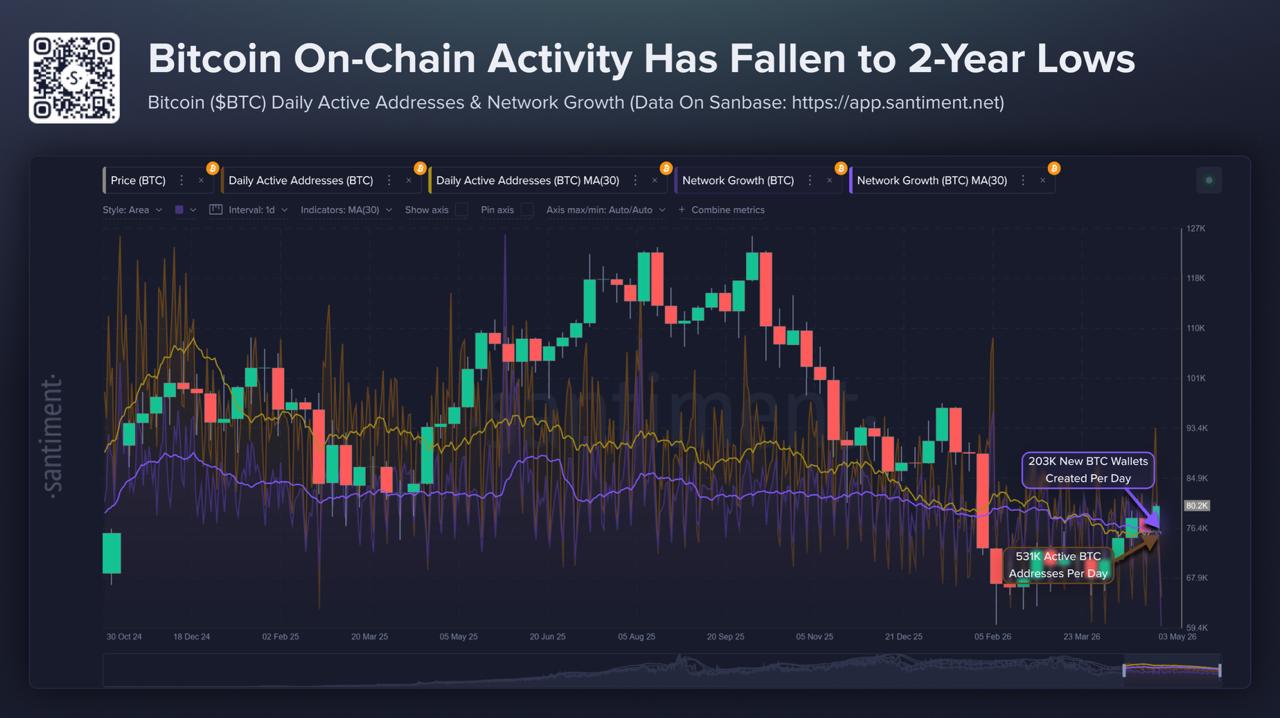 BTC Holds Above K as Realized Profits Peak, but Activity Hits 2-Year Lows