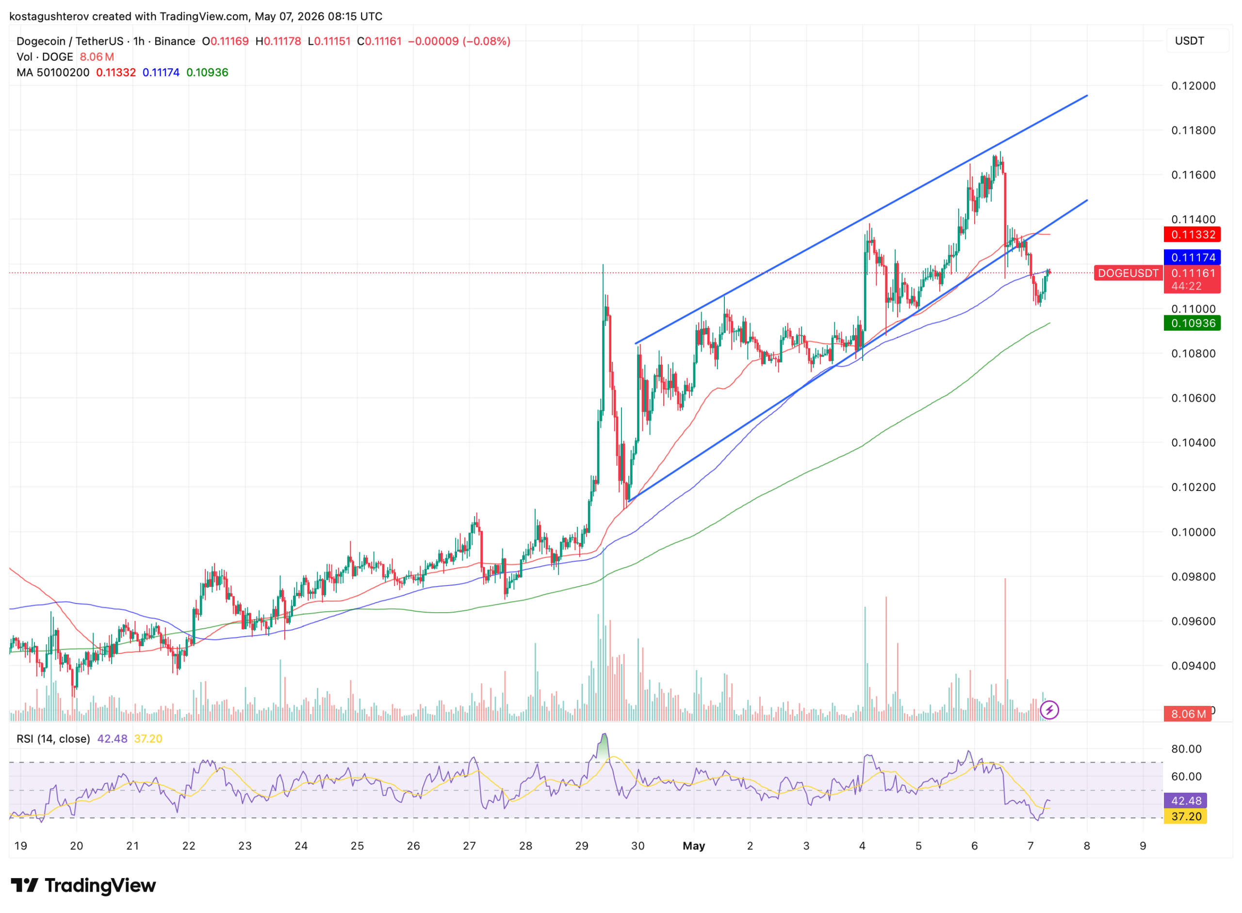 Dogecoin Breaks its Rising Channel: Iran and Bitcoin May Save the Move