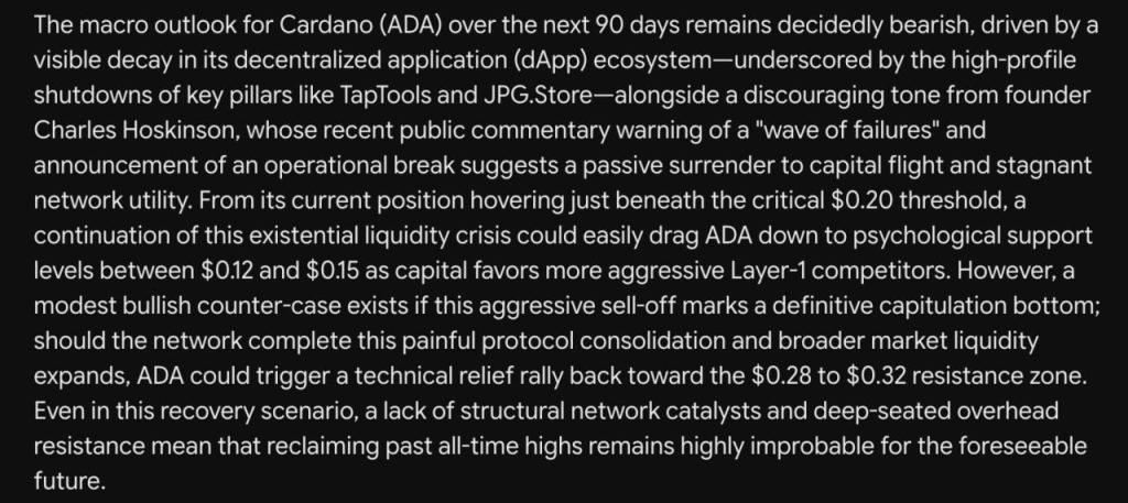 Google Gemini AI Predicts Scary Cardano Price by The Next 90 Days Google Gemini AI Predicts Scary Cardano Price by The Next 90 Days